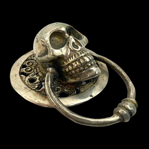 Silvered bronze gothic skull - gothic,